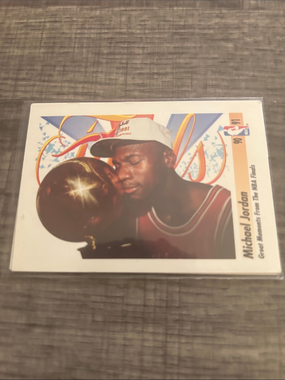 Michael Jordan Trading Card — Trophy Kiss Image